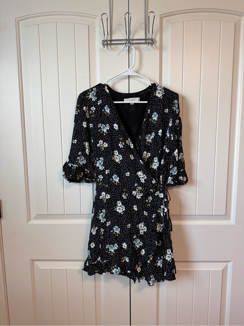LOFT Floral Romper with Wrap Skirt